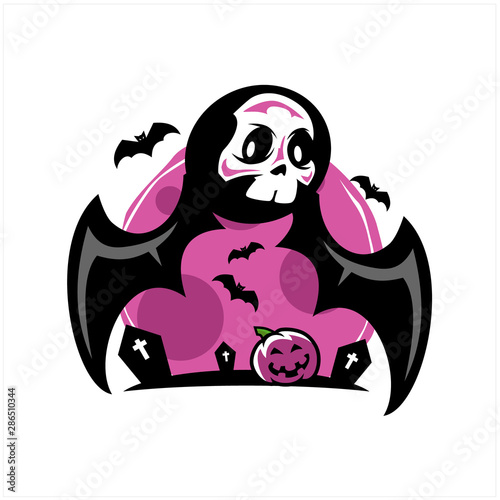 Skeleton Head Halloween Therme Logo Vector
