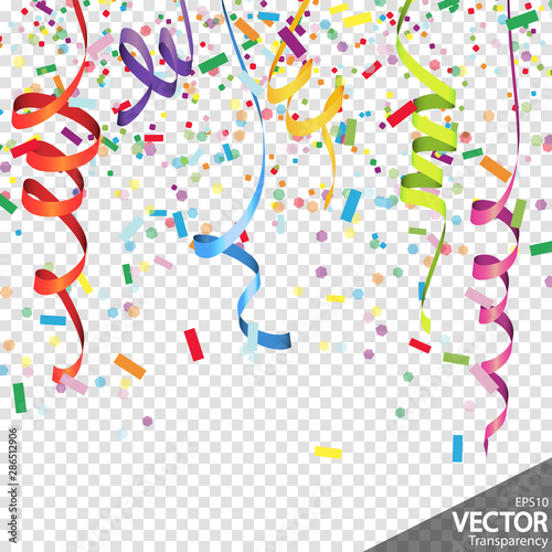 confetti and streamers party background