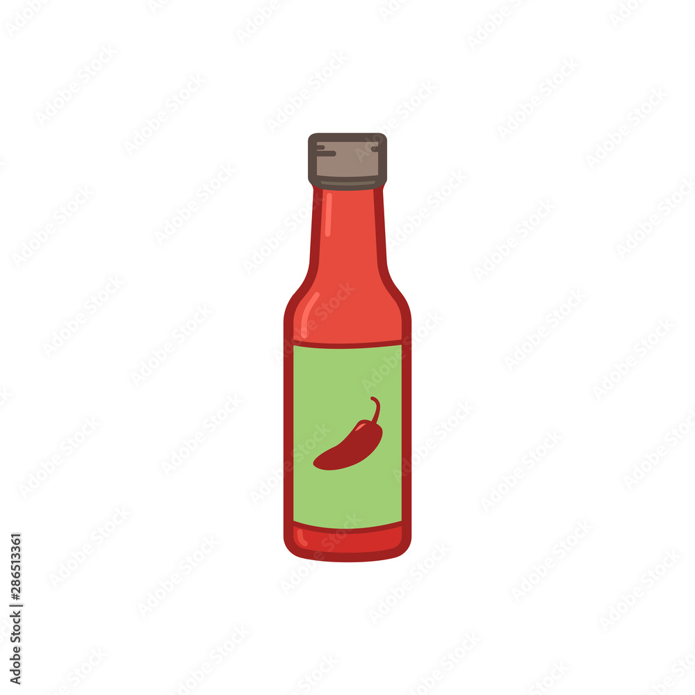 flat vector jalapeno sauce icon illustration flat vector jalapeno sauce icon illustration