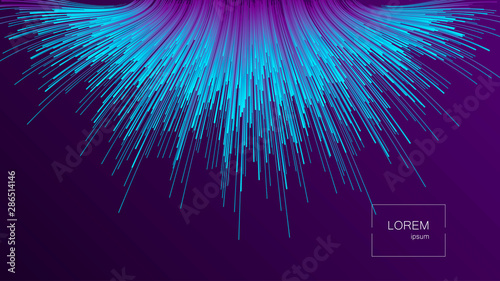 Dynamic Flow Bright Lines Abstract Background. Landing Page. Digital Glitch Effect