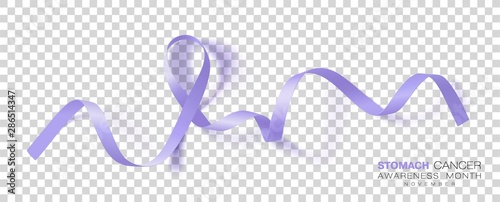 Stomach Cancer Awareness Month. Periwinkle Color Ribbon Isolated On Transparent Background. Vector Design Template For Poster.
