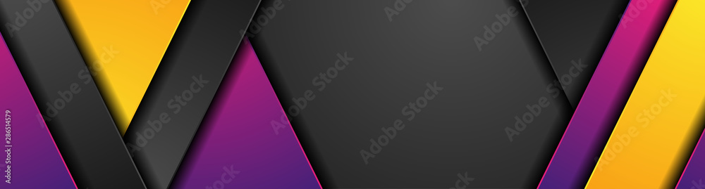 Fototapeta premium Colorful minimal geometric stripes. Abstract material tech banner design. Paper texture. Vector corporate background