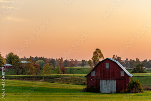 Red Farm Barn - Sunset - Bluegrass Region of Kentucky photo