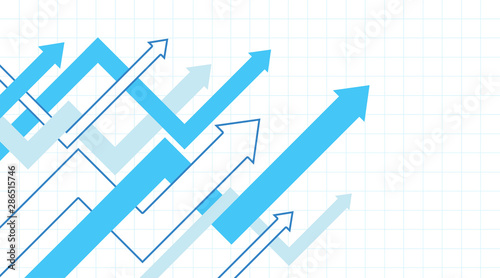 Wallpaper Mural Abstract financial chart with interweaving arrows going up. Creative vector illustration of business success. Torontodigital.ca