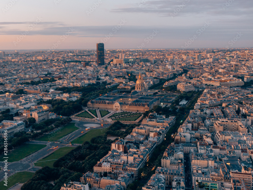 custom made wallpaper toronto digitalCityscape of Paris while sunset