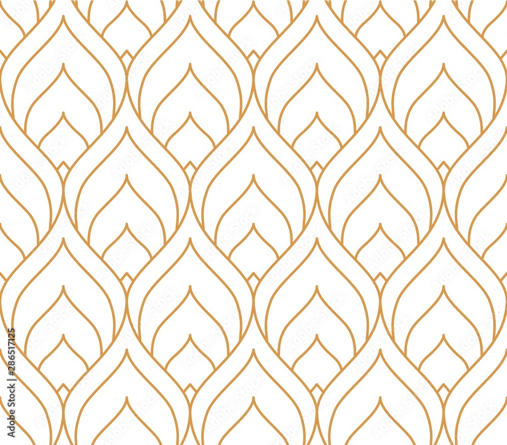 Fototapeta Vector seamless geometric pattern. Gold linear pattern. Wallpapers for your design.
