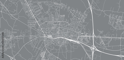 Fototapet Urban vector city map of Herning, Denmark
