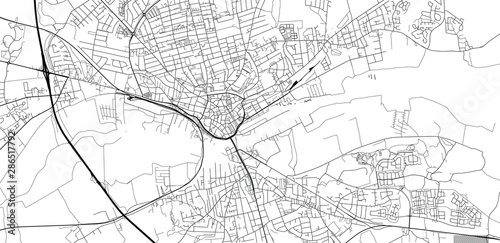 Urban vector city map of Randers  Denmark