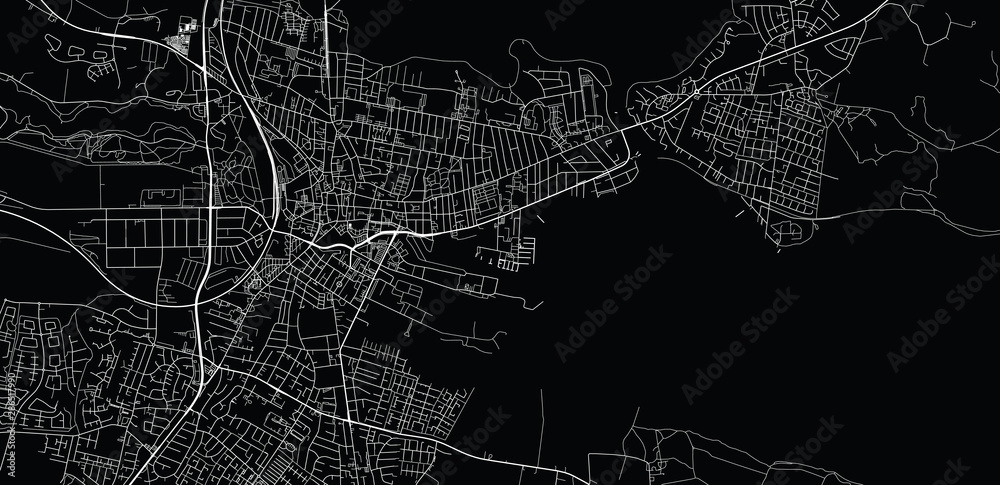Obraz premium Urban vector city map of Horsen, Denmark