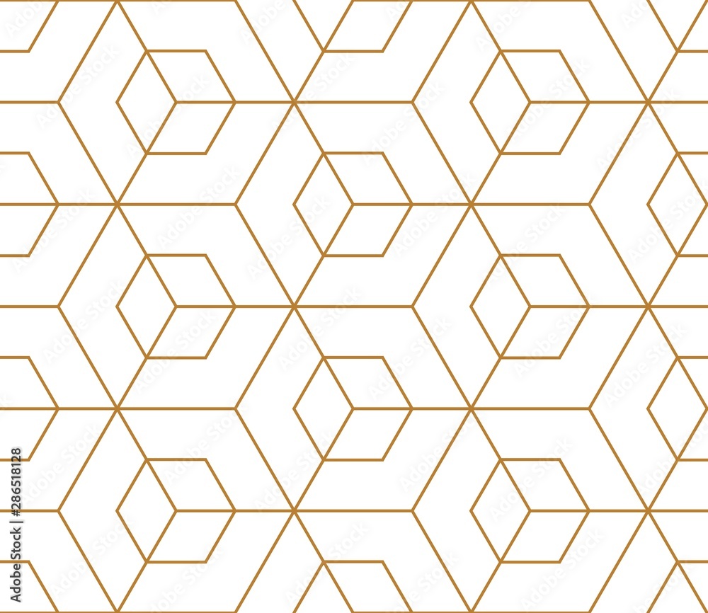 Vector seamless geometric pattern. Gold linear pattern. Wallpapers for your design. 
