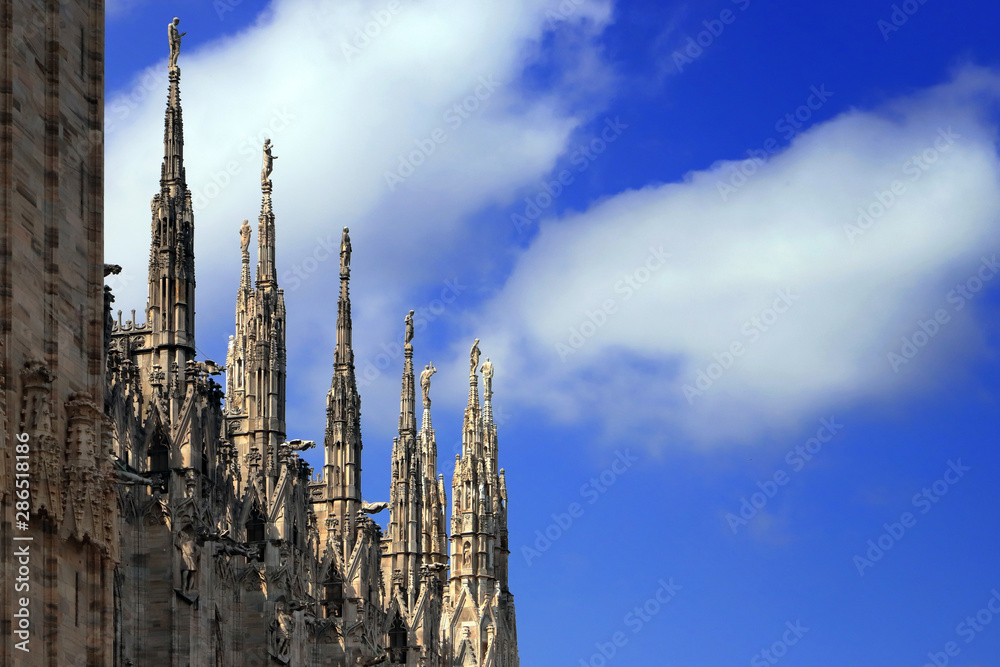 spiers of the Milan city Cathedral in Italy spiers of the Milan city Cathedral in Italy