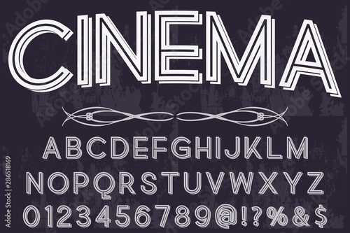 abc classic font handcrafted typeface vector vintage named vintage cinema