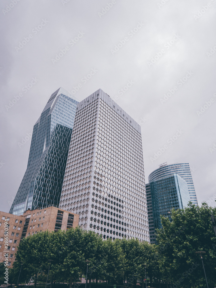 Skyscrapers in the modern La Defense District of Paris, France