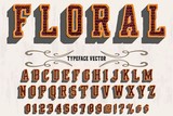 abc classic font handcrafted typeface vector vintage named vintage floral