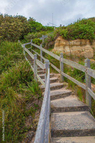 A windy path up from the beach.