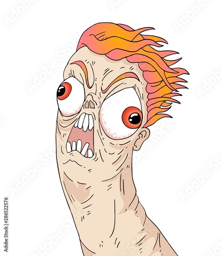 funny crazy face draw