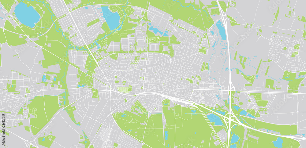 Fototapeta Mapa miasta wektor miasta Herning, Dania