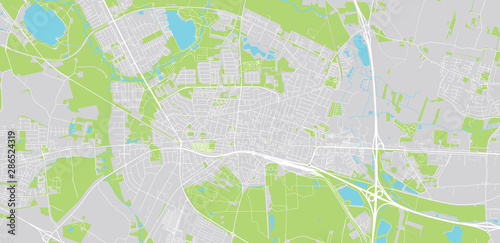 Urban vector city map of Herning  Denmark