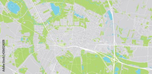 Urban vector city map of Herning, Denmark