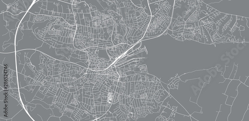 Obraz na plátne Urban vector city map of Kolding, Denmark