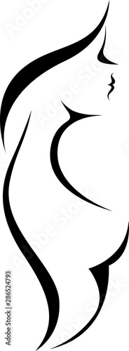 Vector illustration stylized beautiful women silhouette