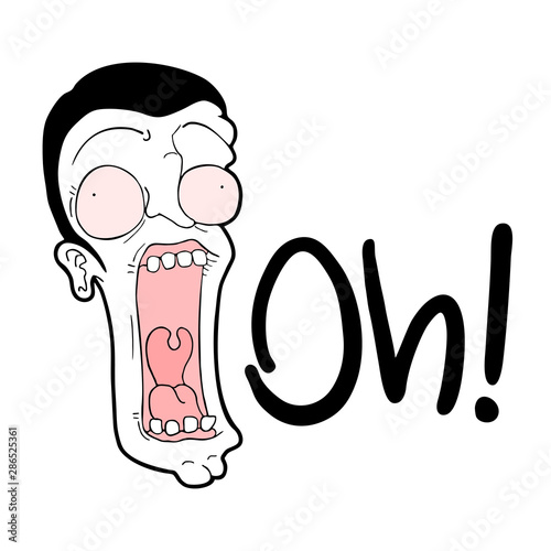 Funny surprised face illustration