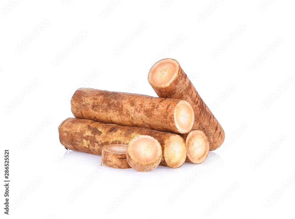 Burdock roots isolated on white background Burdock roots isolated on white background