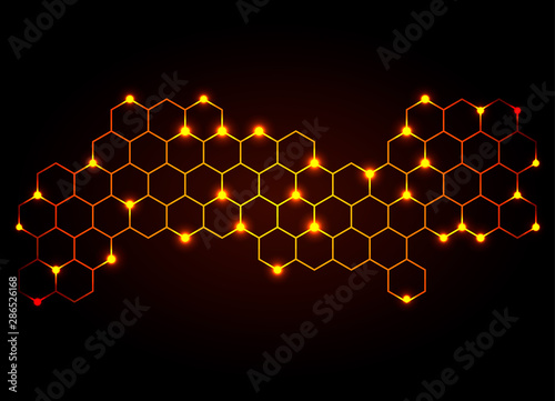 Honeycomb shiny  background. Vector illustration for card.