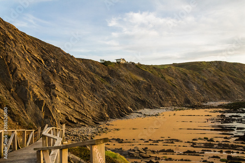 sunset at Barrika beach, in Biscay, near Bilbao