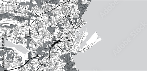 Urban vector city map of Aarhus, Denmark