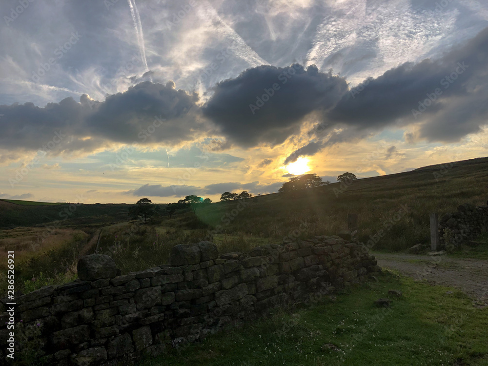 Sunset and Clouds Over Saddleworth Moor