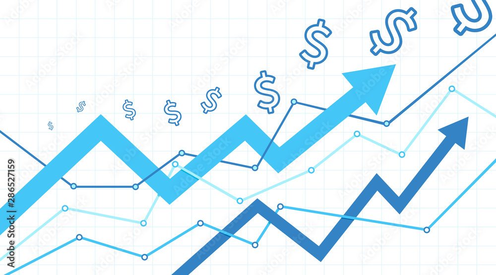 Stock vector graph money represent profit of business Stock vector graph money represent profit of business