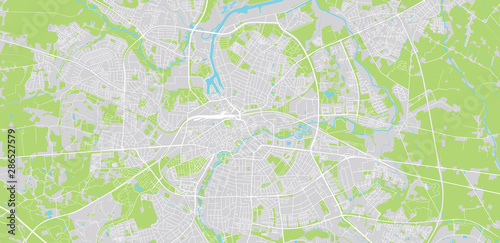 Urban vector city map of Odense  Denmark