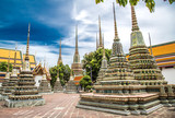 Views of Wat Pho temple in Bangkok Thailand