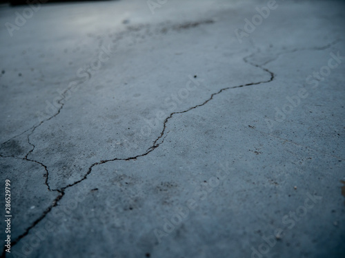 Cracks on the garage floor.