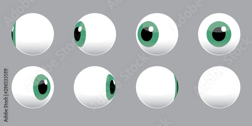 3D Eyeball Spinning Vector Illustration