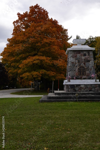 Beautiful memorial site set in the fall season