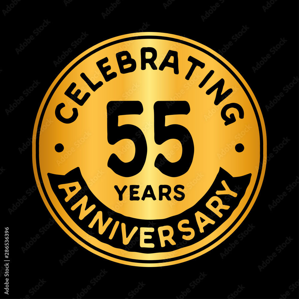 55 years anniversary logo design template. Fifty-five years logtype. Vector and illustration.
