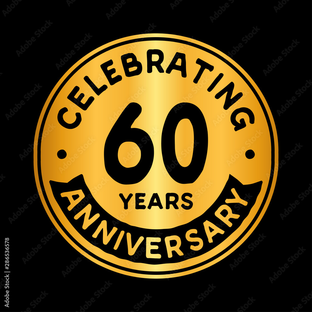 60 years anniversary logo design template. Sixty years logtype. Vector and illustration.
