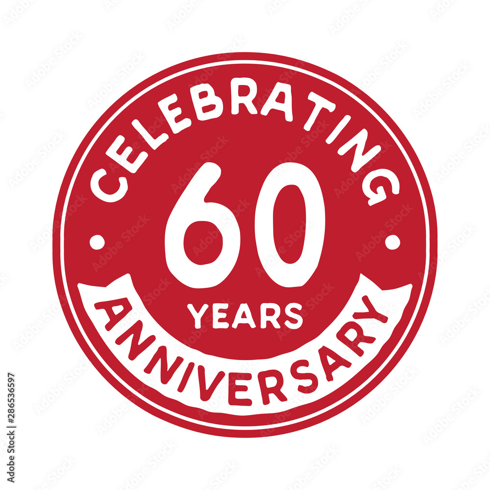 60 years anniversary logo design template. Sixty years logtype. Vector and illustration.