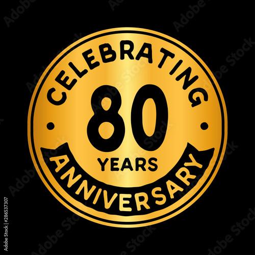 80 years anniversary logo design template. Eighty years logtype. Vector and illustration.