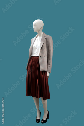 Full-length female mannequin.