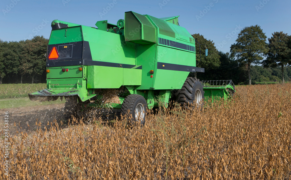 Soja harvest. Farming. Agriculture. Combine harvesting Soja harvest. Farming. Agriculture. Combine harvesting