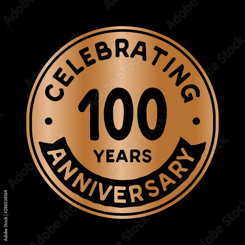 100 years anniversary logo design template. One hundred years logtype. Vector and illustration.
