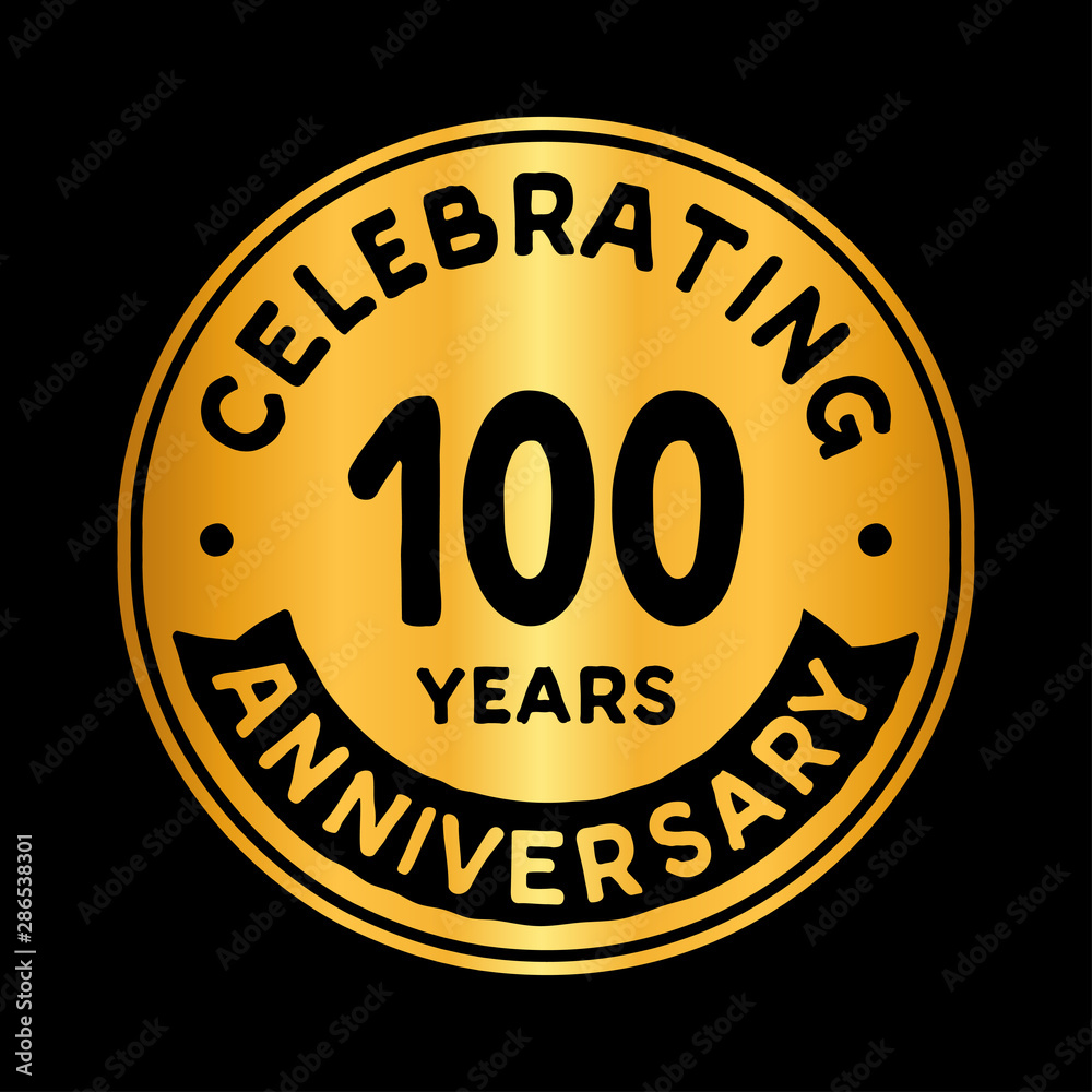 100 years anniversary logo design template. One hundred years logtype. Vector and illustration.