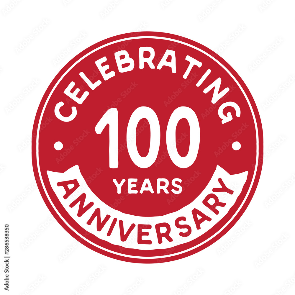 100 years anniversary logo design template. One hundred years logtype. Vector and illustration.