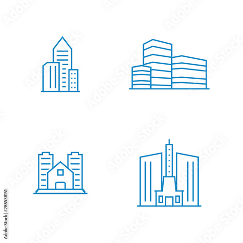 Set Of Modern City Logo Design Template. Skyline Design Vector Illustration