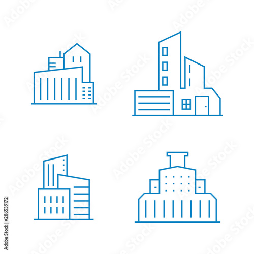 Set Of Modern City Logo Design Template. Skyline Design Vector Illustration