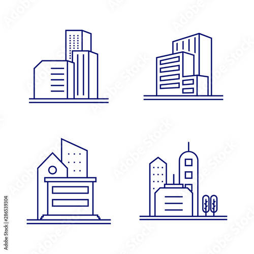Set Of Modern City Logo Design Template. Skyline Design Vector Illustration