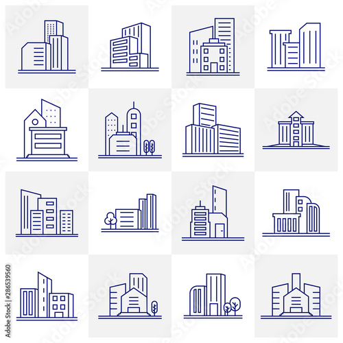 Set Of Modern City Logo Design Template. Skyline Design Vector Illustration photo